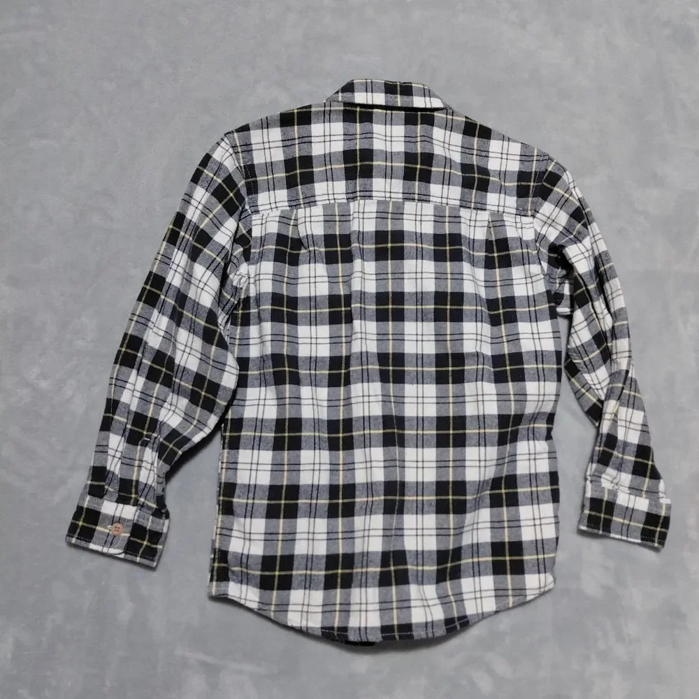 OshKosh B'Gosh Blue & White Plaid Flannel Button Up Shirt
